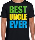 Bellatio Decorations Shoppartners Bv Best uncle ever / Beste oom ooit fun t-shirt met gekleurde letters - Zwart - Heren - XL