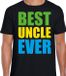 Bellatio Decorations Shoppartners Bv Best uncle ever / Beste oom ooit fun t-shirt met gekleurde letters - Zwart - Heren - XL