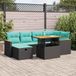 Prolenta Maison Exclusive - 7-delige tuinmeubelset met sofa, inclusief kussens, in bruin polyrotan met een frame van acaciahout