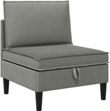 vidaXL Midden Sofa met Opbergruimte Donkergrijs Fluweel