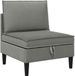 vidaXL Midden Sofa met Opbergruimte Donkergrijs Fluweel