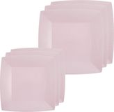 Santex set de assiettes de fête/anniversaire - 40x pièces - rose pâle - 18 cm et 23 cm