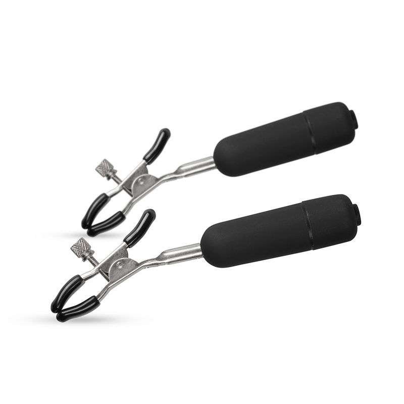 Easytoys Fetish Collection Verstelbare Tepelklemmen Met Bullet Vibrator