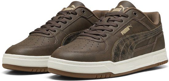 PUMA Puma Caven III Crafted Leather Unisex Sneakers - Chocolate-Cashew Brown-Gum