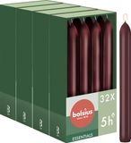 Bolsius - Gladde Dinerkaarsen - 17 cm - 32 stuks - Bordeaux Rood