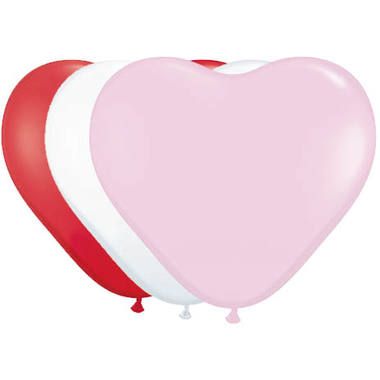 Folat 08254 - Feestballonnen - 8 stuks - Wit/Rood/Roze