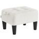 SONGMICS Voetenbank, Teddy Fleece Poef met Opbergruimte, 40 x 32 x 26 cm | Krukje met Houten Poten, Draagkracht 150 kg, voor Woonkamer en Slaapkamer, Crème Wit, MACEO Collectie LOM503WD01
