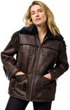 Wrangler FRINGE WRANGE JACKET BROWN LEATHER XS