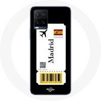 Maniacase Hoesje voor Vivo Y21s 2021 / Y21 2021 Vliegticket Madrid Spanje