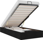 vidaXL Bedframe zonder matras, 90 x 200 cm, stof, zwart