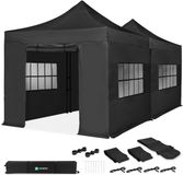 VONROC Partytent – 6x3 m – Premium easy-up Partytent - Set incl. 2x Tent, Zijwanden en Koppel-systeem - Modulair Ontwerp – Opvouwbaar – Waterdicht – Stalen Frame - 50+ UV Bescherming - Incl. Opbergtassen – Zwart