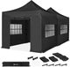VONROC Partytent – 6x3 m – Premium easy-up Partytent - Set incl. 2x Tent, Zijwanden en Koppel-systeem - Modulair Ontwerp – Opvouwbaar – Waterdicht – Stalen Frame - 50+ UV Bescherming - Incl. Opbergtassen – Zwart