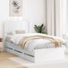 vidaXL Bedframe met opbergruimte en hoofdbord Wit 100 x 200 cm
