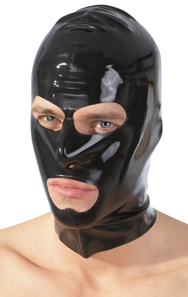 Late-X Latex hoofdmasker zwart unisex