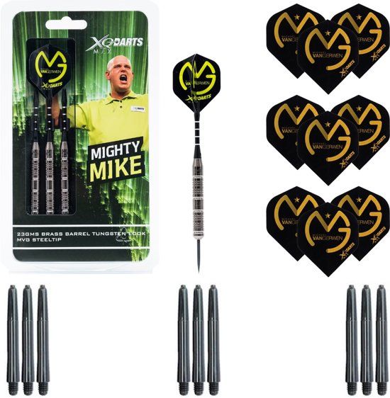 Dragon Darts XQMax - Michael van Gerwen Tungsten Look - 23 gram - inclusief extras - Dartpijlen
