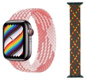 Wigento Apple Nylon horlogeband, vervanging voor Apple Watch Series 9, 8, 7, 6, SE, 5, 4, 3, 2, 1