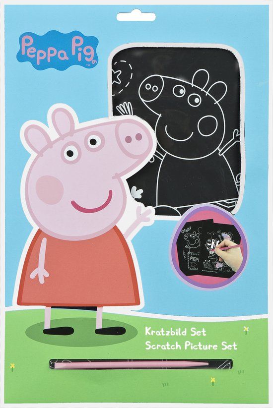 Undercover Peppa Pig kraskunst set - creatieve krasplaatjes voor kinderen.