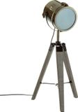 Atmosphera Lampe de table Thor - Métal/Bois - Bronze - H68 cm