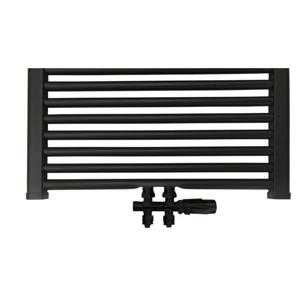 Best Design Nero radiator aansluitset midden onder recht mat zwart