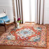 Safavieh Monaco Collection MNC243F tapijt Vintage Oosters tapijt bosgroen en lichtblauw antiek (1,2 x 1,5 m)