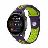By Qubix Qubix - Sport Edition siliconen band - Paars + groen - geschikt voor Huawei Watch 5 - 46mm