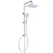 YEAUPE PRO Douchesysteem zonder kraan, chroom-roestvrij staal, 30 x 20 cm, vierkante regendouchekop, 3 straalsoorten, ABS-handdouche, douchekop, 65-102 cm, in hoogte verstelbare douchestang