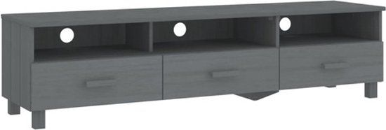 vidaXL Tv-meubel HAMAR 158x40x40 cm massief grenenhout donkergrijs