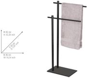 WENKO Handdoekhouder Resera zwart mat staal en zwart glas