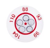 RS PRO Temperatuurmeetstrips 88 °C / 110 °C 5 meetbereiken cirkel, verpakking van 10 stuks