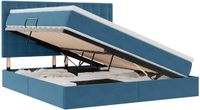 vidaXL LED opbergbed met matras Donkerblauw 180 x 200 cm Fluweel