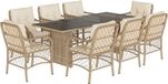 vidaXL 9-delige Tuinset met kussens, poly rattan, beige