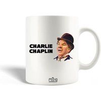 Keramieken mok maniacase, Charlie Chaplin Fan Art Tekening