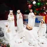 KEEPKAP Kerststal voor Kerstmis binnen, handgeschilderde kerststal binnen 19 cm vakantiedecoratie, 9-delige set