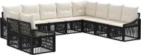 vidaXL - Tuinbank - Set - 10 - st - Zwart - poly - rattan