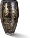 Terroso® - Handgemaakte Glazen Vaas - Zwart met Goud - Marmer Look - 38 cm Hoog