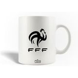 Keramische mok maniacase, Frans voetbalelftal FFF zwart logo