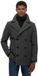 Superdry The Merchant Store Wollen Pea Coat Heren Jassen XXL Charcoal Herringbone