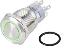 TRU COMPONENTS TC-10090964 LAS1-AGQ-22E/G/24V/S Vandalismebestendige druktoets 250 V/AC 3 A 2x aan/(aan) Moment Groen IP65