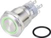 TRU COMPONENTS TC-10090964 LAS1-AGQ-22E/G/24V/S Vandalismebestendige druktoets 250 V/AC 3 A 2x aan/(aan) Moment Groen IP65