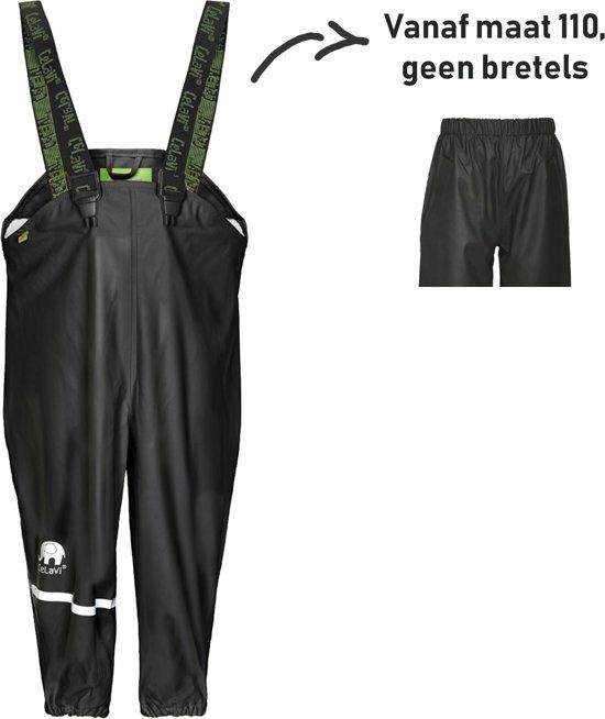 CELAVI Regenbroek kinderen - Zwart - maat 120 116-122cm