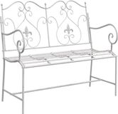 vidaXL Tuinbank 2-persoons 104 x 54 x 93 cm staal antiek wit