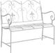 vidaXL Tuinbank 2-persoons 104 x 54 x 93 cm staal antiek wit