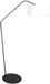 Anne Lighting Lampe sur pied ZigZag 4244ZW noir avec abat-jour en lin grossier blanc - 173 cm de haut