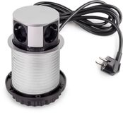 Emuca Vertikal Push multi connector diameter 100mm, 3 Schuko type stekkers, 1 USB type A, 1 USB type