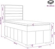vidaXL Boxspringbed met matras, donkergrijs, 80 x 200 cm, gestoffeerd
