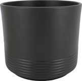 Bela Arte Bloempot/plantenpot Rille - ribbel - antraciet - voor kamerplant - D32 x H27 cm