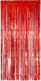 Merkloos Folie wand en deurgordijn versiering - rood - 200 x 100 cm - Feestartikelen - Brandvertragend