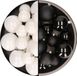 Kaemingk B.V. Décoration de Noël boules de Noël en plastique mélange de couleurs noir/blanc 6-8-10 cm paquet de 44x pièces