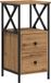 vidaXL Table de chevet - 34x35,5x70 cm - Bois traité - Chêne artisanal