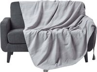 Homescapes Rajput sprei, 100% katoen, lichtgrijs, 150 x 200 cm